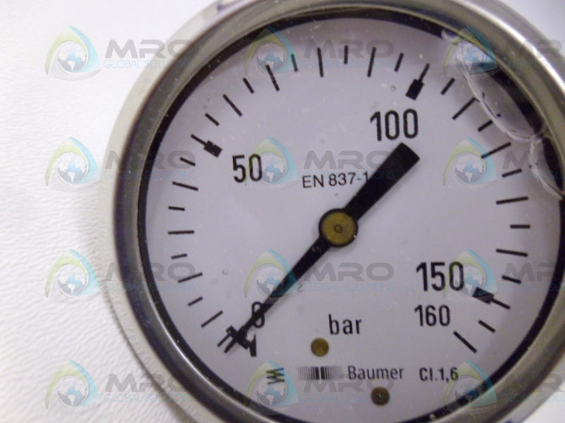 BAUMER EN837-1 CI.1,6 PRESSURE GUAGE 0-160 PSI  NSMP
