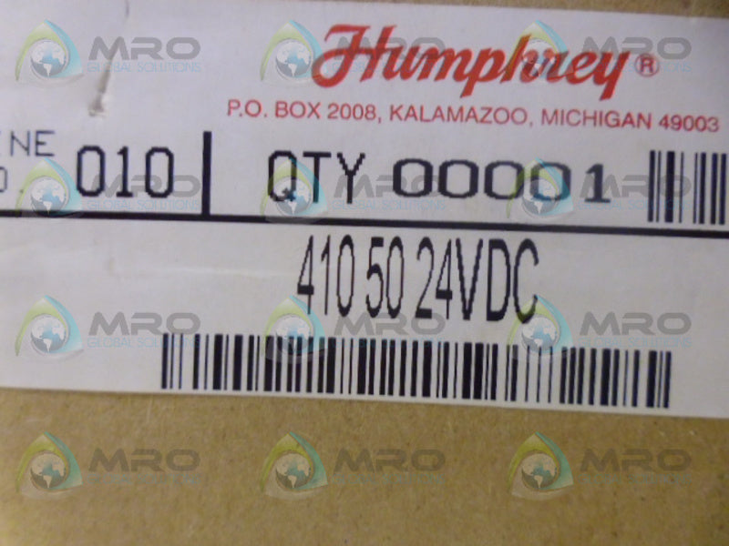 HUMPHREY 41050 SOLENOID VALVE 24VDC NSMP