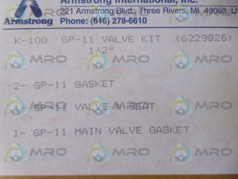 ARMSTRONG 6229826 K-100 VALVE KIT NSMP