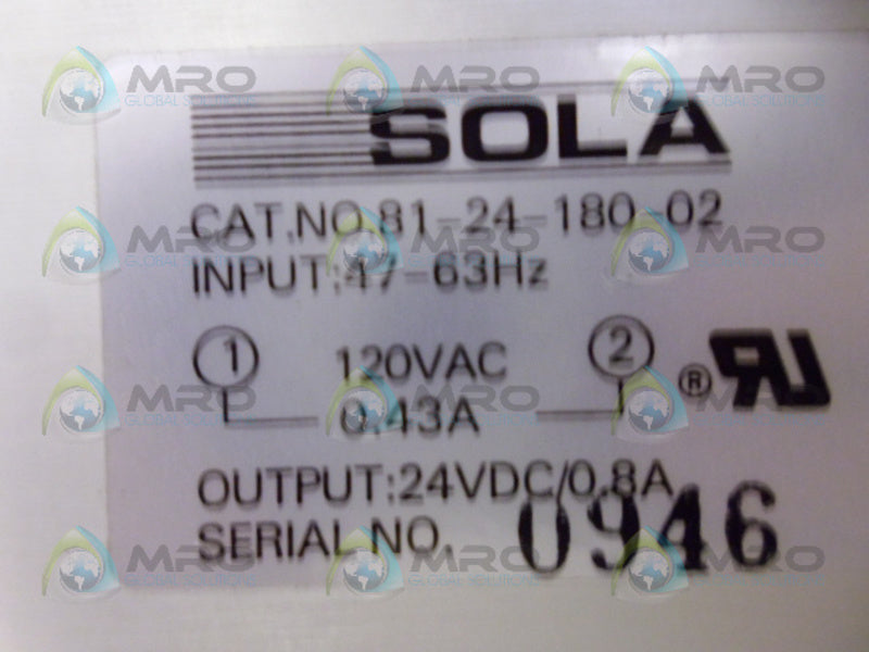 SOLA 81-24-180-02 POWER SUPPLY  NSNP