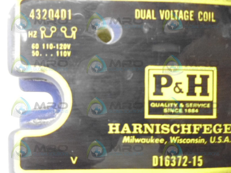 P&H 432Q4D1 DUAL VOLTAGE COIL 110-120/208-240 NSNP