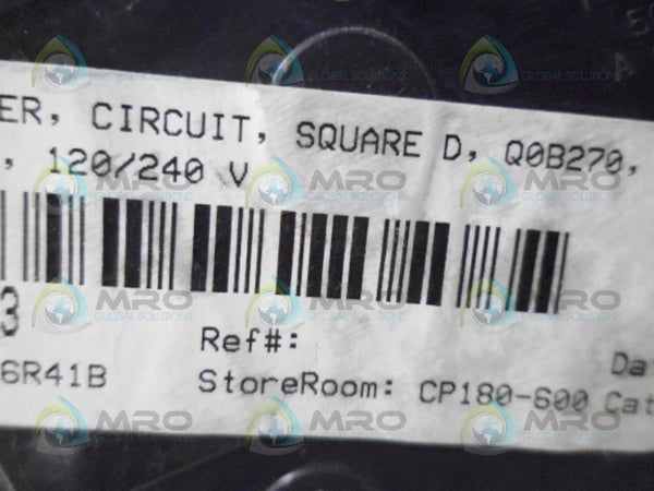 SQUARE D QOB270 CIRCUIT BREAKER 2 POL 70A UNMP