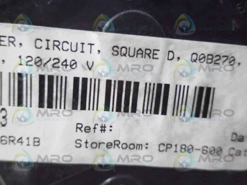 SQUARE D QOB270 CIRCUIT BREAKER 2 POL 70A UNMP