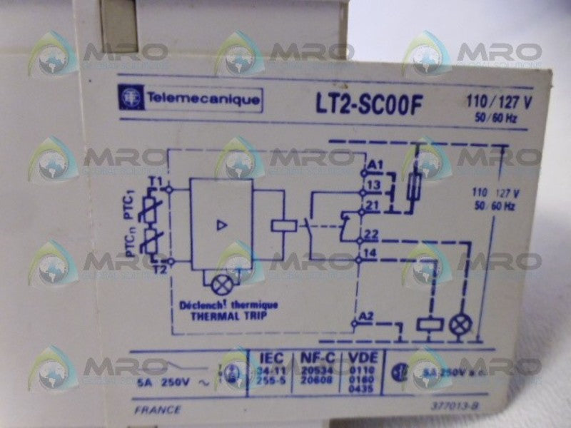 TELEMECANIQUE LT2-SC00F THERMAL TRIP UNMP