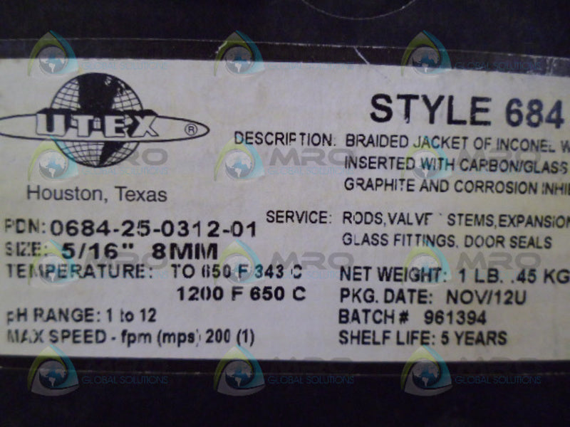 UTEX 0684-25-0312-01 CABLE NSMP