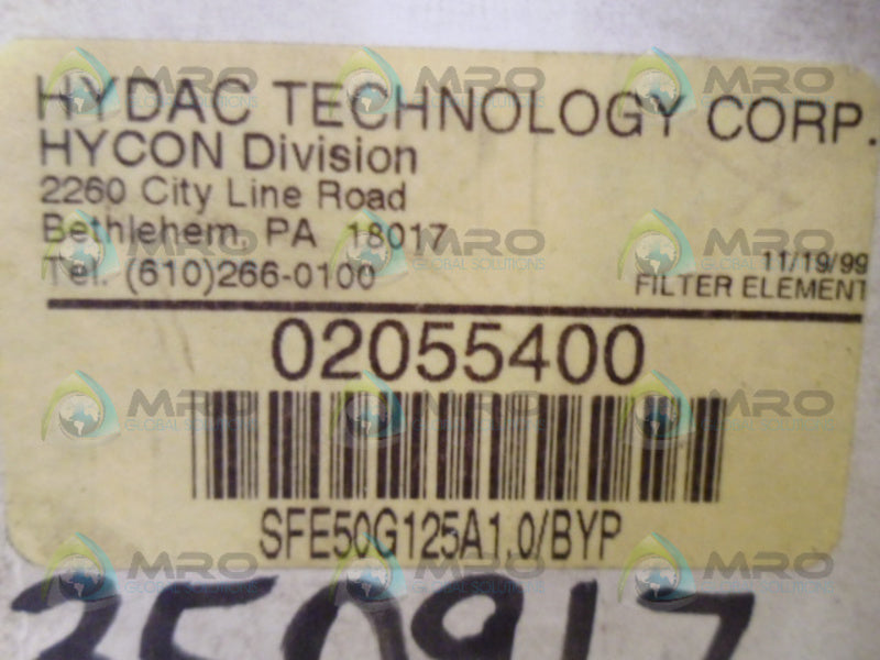 HYDAC 02055400 FILTER NSMP