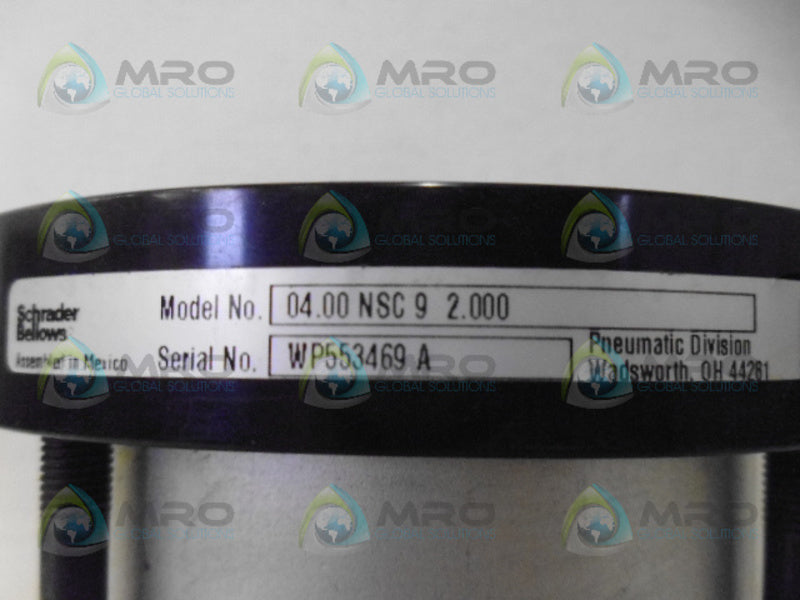 SCHRADER BELLOWS 04.00NSC92.000 PNEUMATIC AIR CYLINDER NSNP