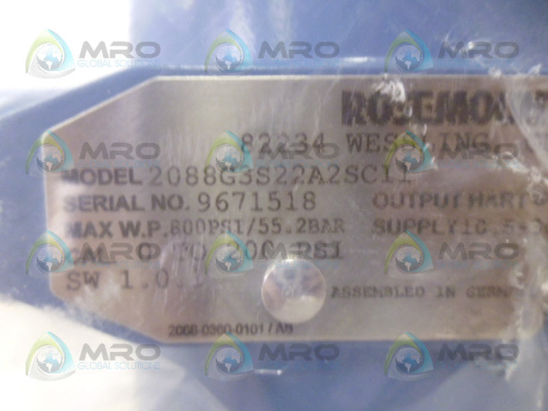 ROSEMOUNT 2088G3S22A2SCI1 PRESSURE TRANSMITTER NSNP