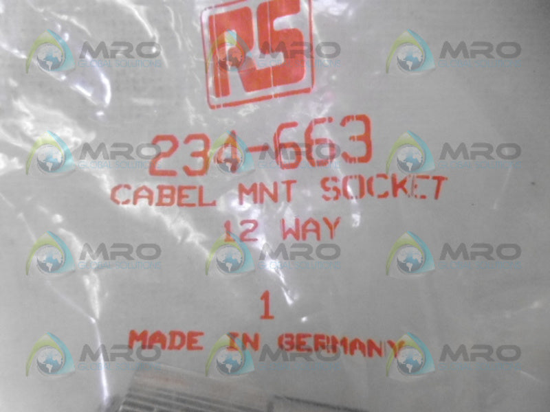 RS COMPONENTS 234-663 CABLE MOUNT SOCKET NSMP