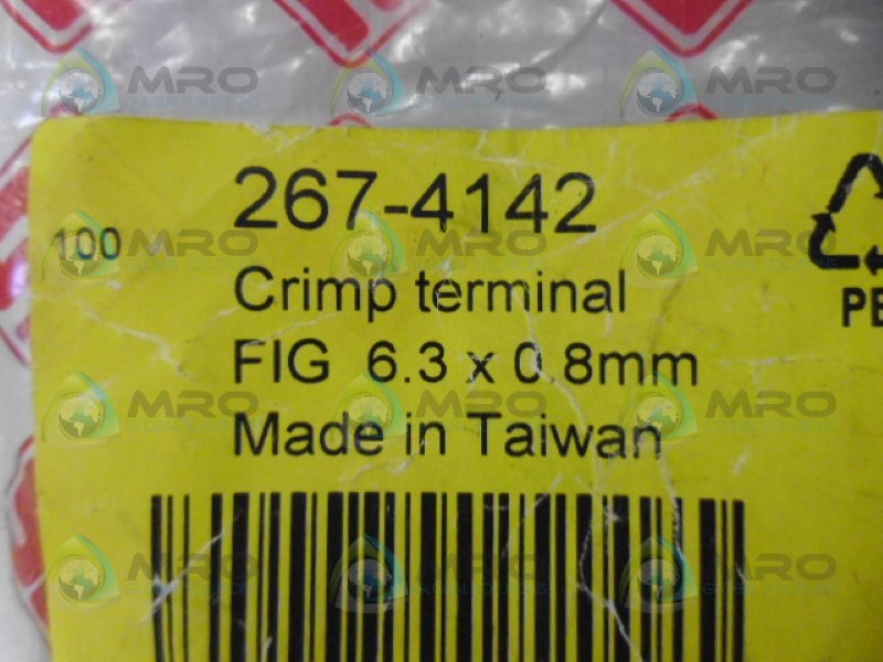 RS COMPONENTS 267-4142 CRIMP TERMINAL (PKG OF 100) NSMP