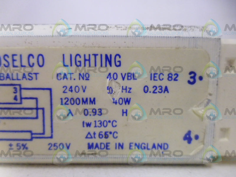 POSELCO LIGHTING 40VBL 240V 50HZ BALLAST NSNP
