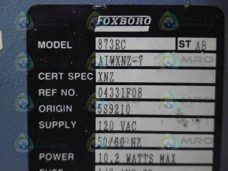 FOXBORO 873EC-AIWXNZ-7 50/60 HZ CONDUCTIVITY ANALYZER NSNP