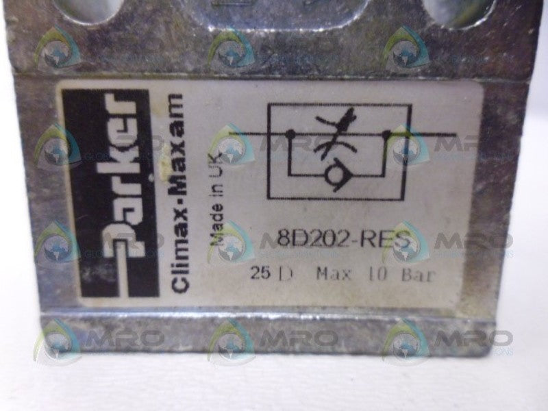 PARKER 8D202-RES PNEUMATIC FLOW RESISTOR VALVE UNMP