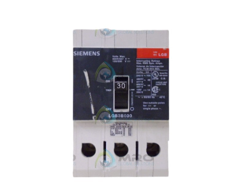 SIEMENS LGB3B030 CIRCUIT BREAKER 3P 30A NSNP