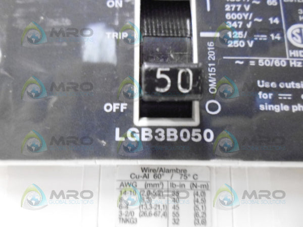 SIEMENS LGB3B050 CIRCUIT BREAKER 3P 50A NSNP