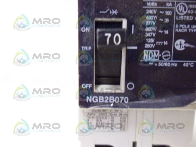 SIEMENS NGB2B070 CIRCUIT BREAKER 2P 70A *USED*