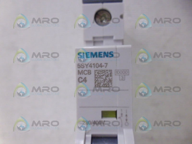 SIEMENS 5SY4104-7 CIRCUIT BREAKER 1P 4A *NEW NO BOX*