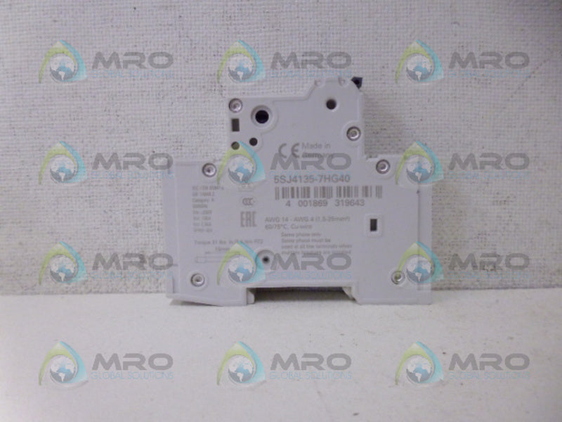 SIEMENS 5SJ4135-7HG40 CIRCUIT BREAKER 1P 35A *NEW NO BOX*