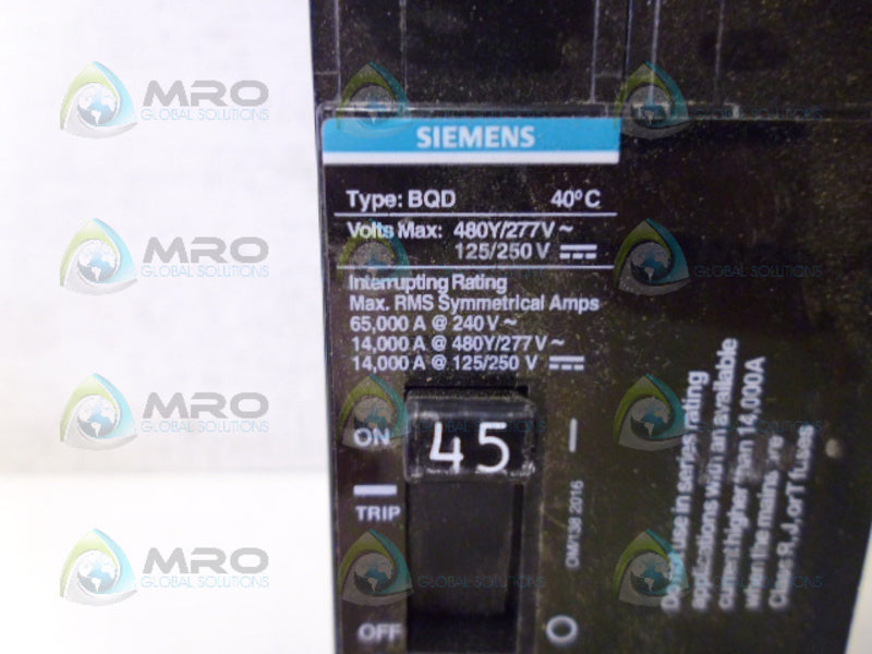 SIEMENS BQD245 CIRCUIT BREAKER 2P 45A *NEW NO BOX*