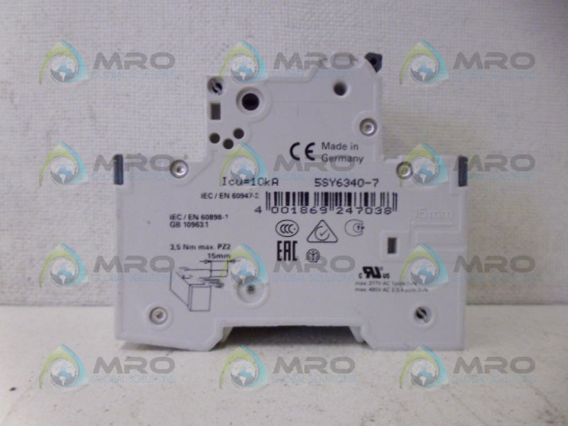 SIEMENS 5SY6340-7 CIRCUIT BREAKER 3P 40A *NEW NO BOX*