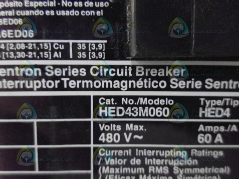 SIEMENS HED43M060 CIRCUIT BREAKER 60A *NEW NO BOX*