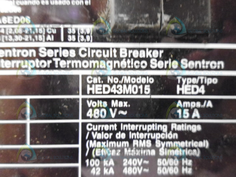 SIEMENS HED43M015 CIRCUIT BREAKER 3P 15A *NEW NO BOX*
