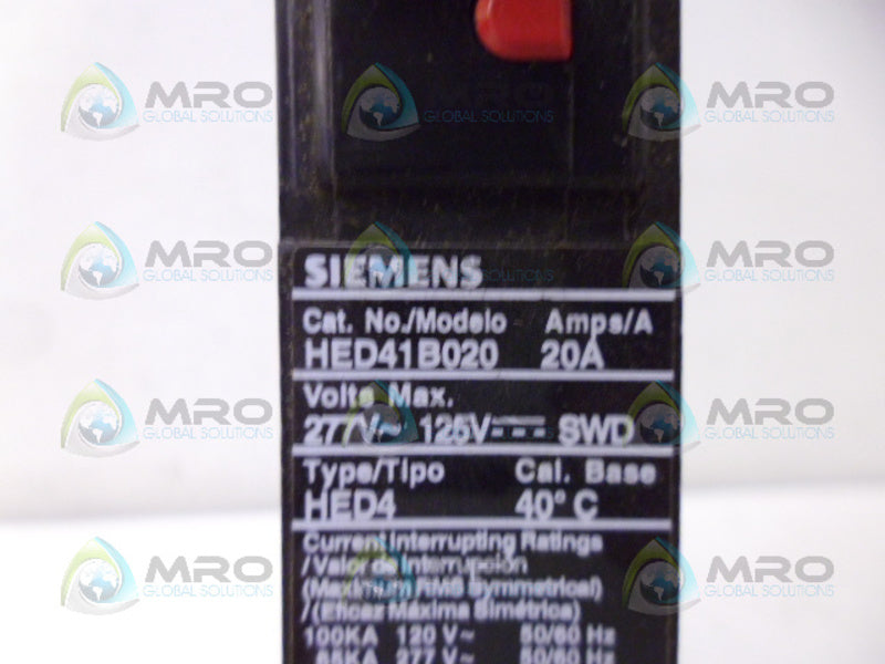 SIEMENS HED41B020 CIRCUIT BREAKER 20A *NEW NO BOX*