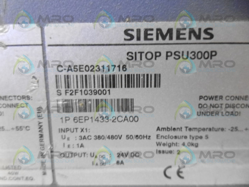 SIEMENS 6EP1433-2CA00  SITOP PSU300P MODULE UNMP