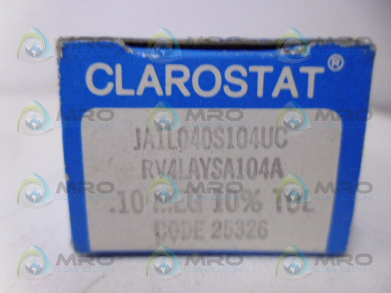 CLAROSTAT JA1L040S104UC POTENTIOMETER .1MEG OHMS NSMP