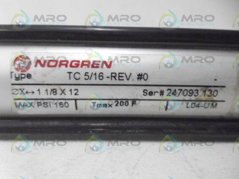NORGREN TC5/16-1-1/8x12 PNEUMATIC CYLINDER NSNP
