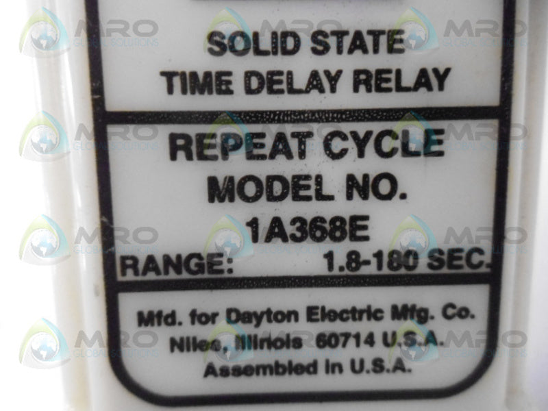 DAYTON 1A368E  TIME DELAY RELAY  NSNP