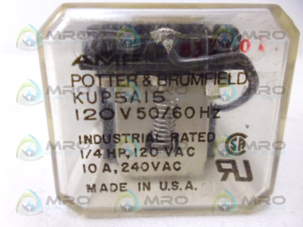 POTTER & BRUMFIELD KUP-5A15-120 RELAY 120V UNMP