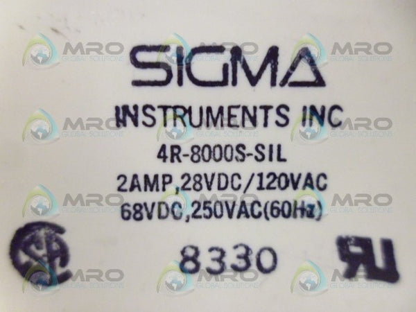 SIGMA 4R-8000S-SIL RELAY 28VDC NSNP