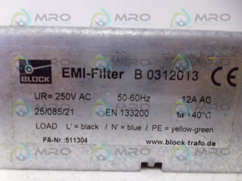 BLOCK B0312013 EMI FILTER NSNP