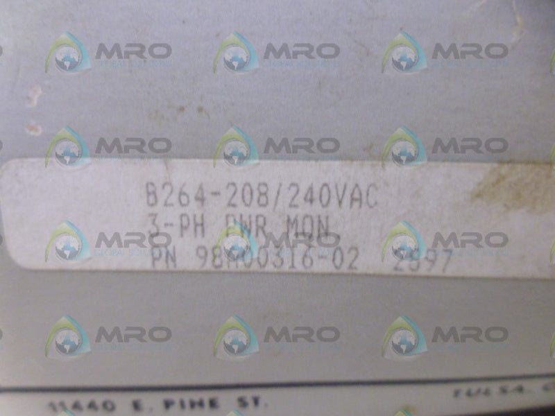 TIMEMARK B264-208/240VAC POWER MONITOR NSMP