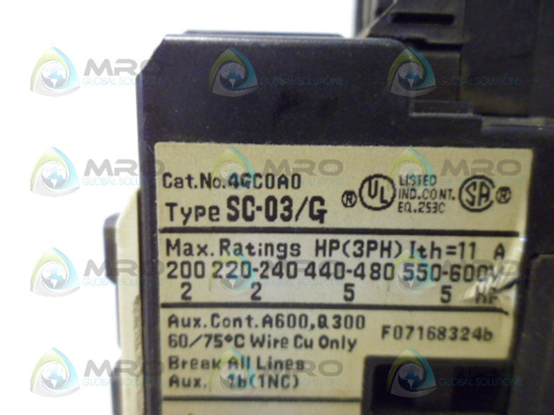FUJI ELECTRIC SC-03/G CONTACTOR UNMP