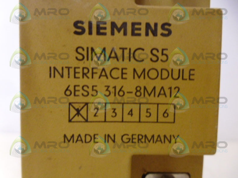SIEMENS 6ES5 316-8MA12 INTERFACE MODULE UNMP