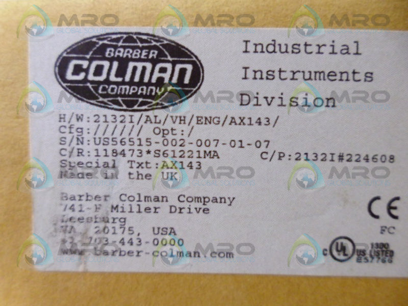 BARBER-COLMAN AX143 CONTROLLER NSMP