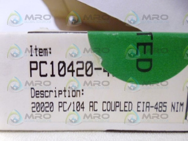 CONTEMPORARY CONTROLS PC10420-485X CONTROL BOARD NSMP