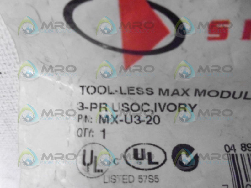 SIEMON MX-U3-20 ANGLED MAX MODULE NSMP