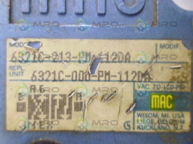 MAC 6321C-213-PM-112DA VALVE UNMP