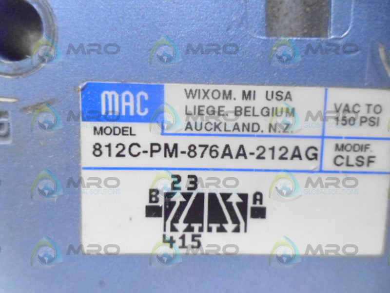 MAC 812C-PM-876AAA-212AG VALVE UNMP