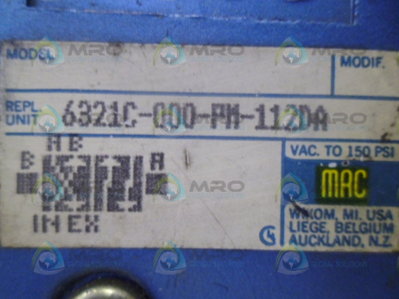 MAC 6321C-000-PM-112DA VALVE UNMP