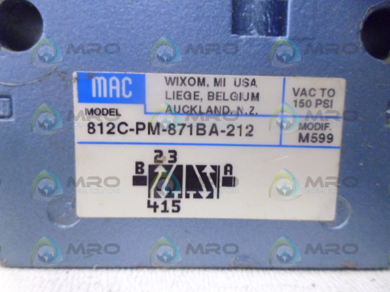 MAC 812C-PM-871BA-212 VALVE UNMP