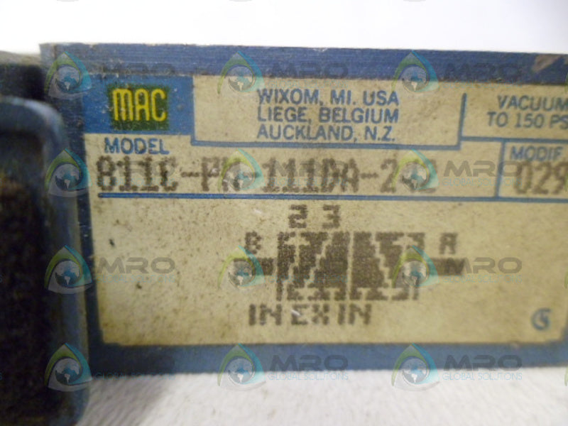 MAC 811C-PM-111DA-242 VALVE UNMP