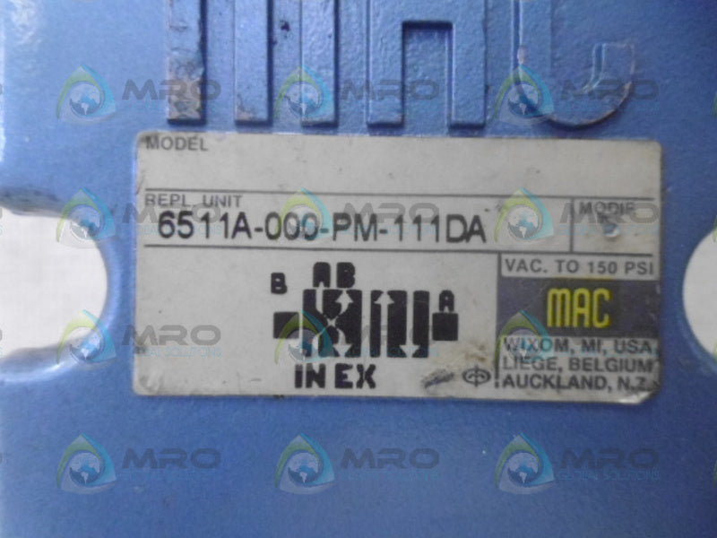 MAC 6511A-000-PM-111DA SOLENOID VALVE REMANUFACTURED