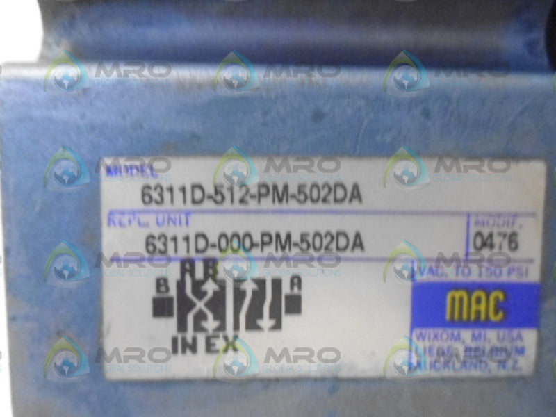MAC 6311D-512-PM-502DA VALVE REMANUFACTURED