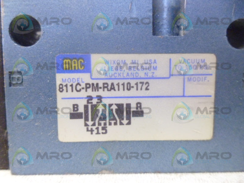 MAC 811C-PM-RA110-172 PNEUMATIC VALVE REMANUFACTURED