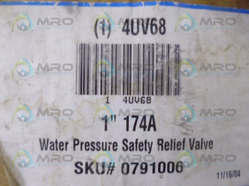 WATTS 4UV68 SAFETY RELIEF VALVE NSMP