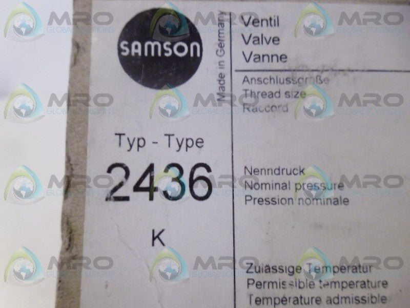 SAMSON 2436 K VALVE NSMP